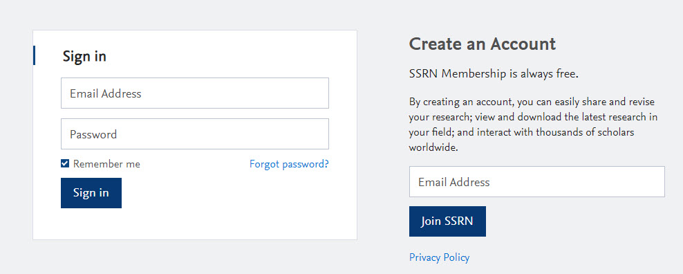 Log in to SSRN